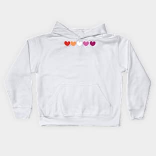 Lesbian pride flag Kids Hoodie